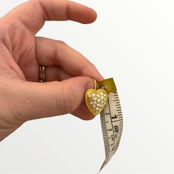 Vintage Pave Heart Dangle Earrings - Picture 9 of 9